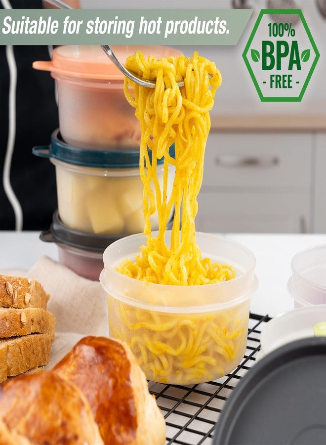 EYNEL Set of 12 Small Round 9 oz Clear Deli Containers with Lids, Airtight Leakproof Reusable Food Storage, Plastic To Go Bento Box, Mini Lunch Box, Snack Storage Bowl, for Kitchen, Picnic (12, Clear) - Image 4